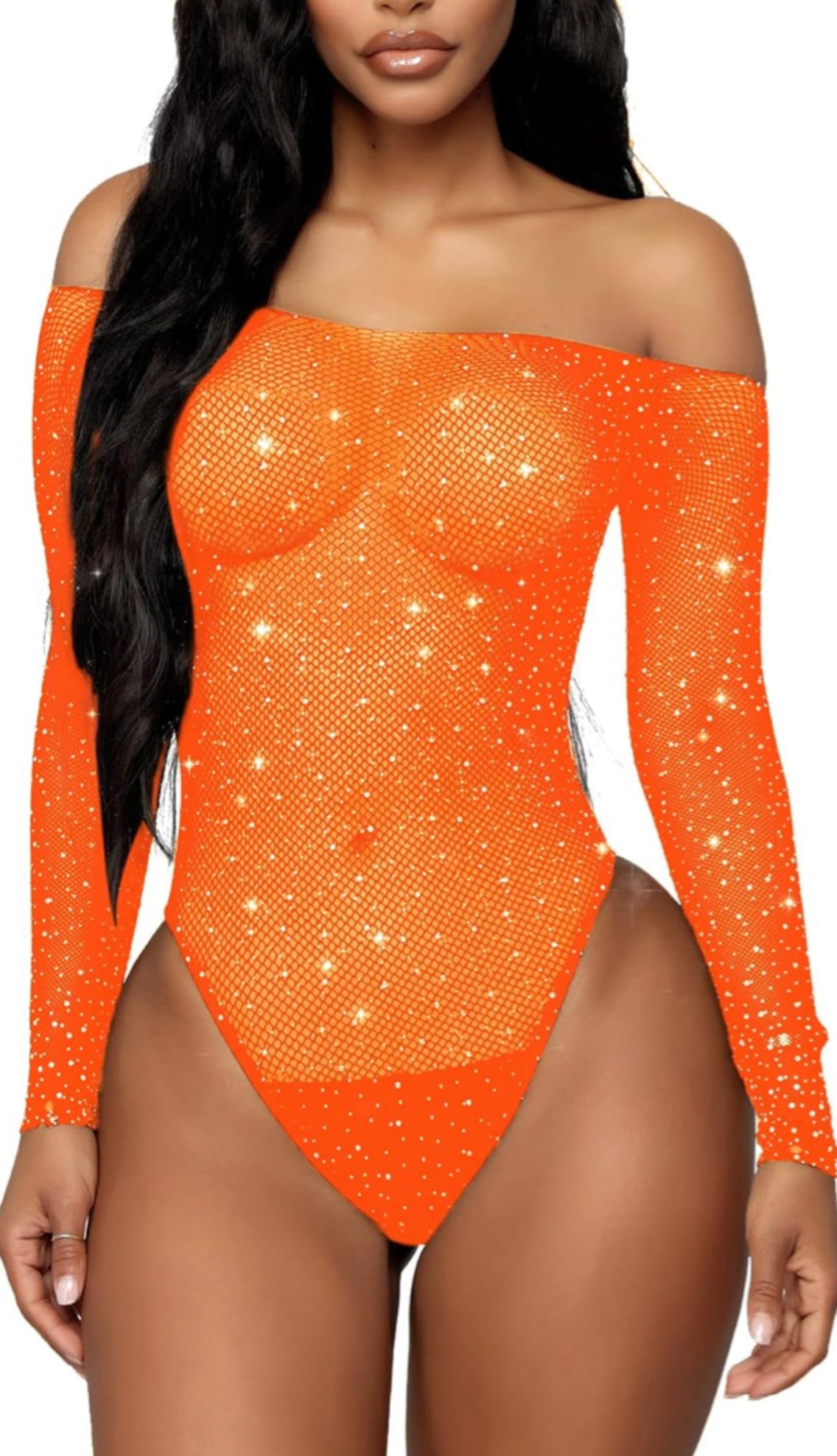 Sparkle Rhinestone Fishnet Bodysuit