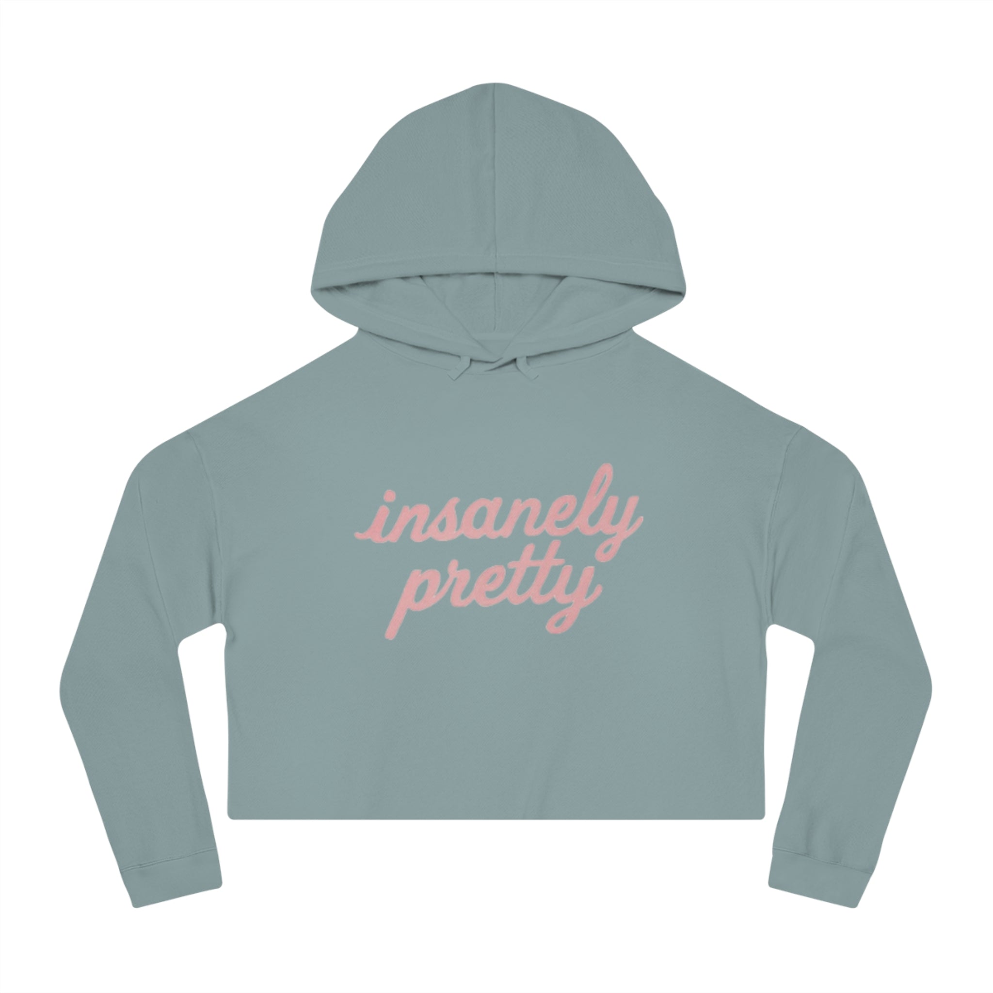 Insanely Pretty Crop Hoodie (Pink Logo)