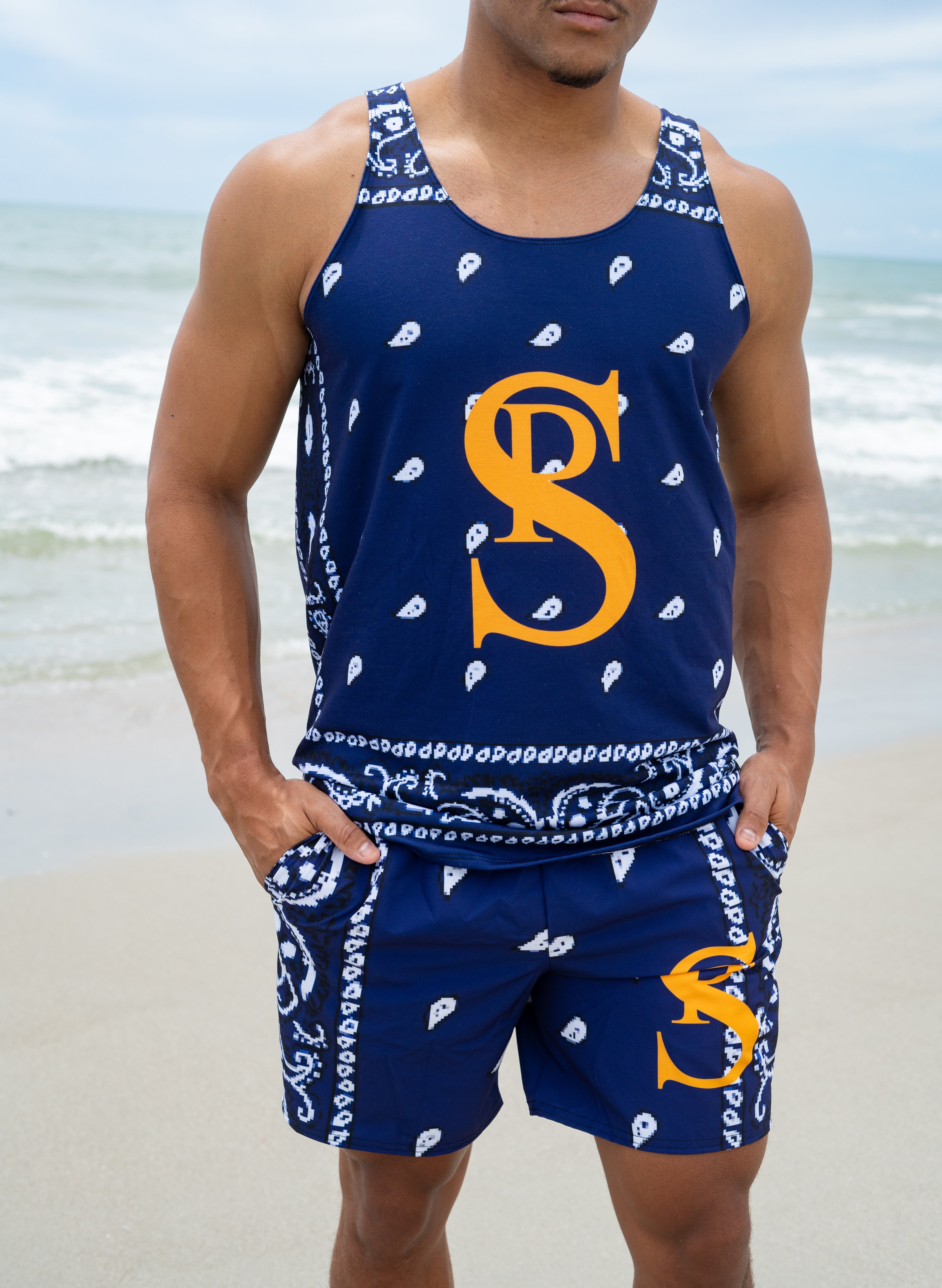 Classic Bandana Swimming Trunks "California Bears"