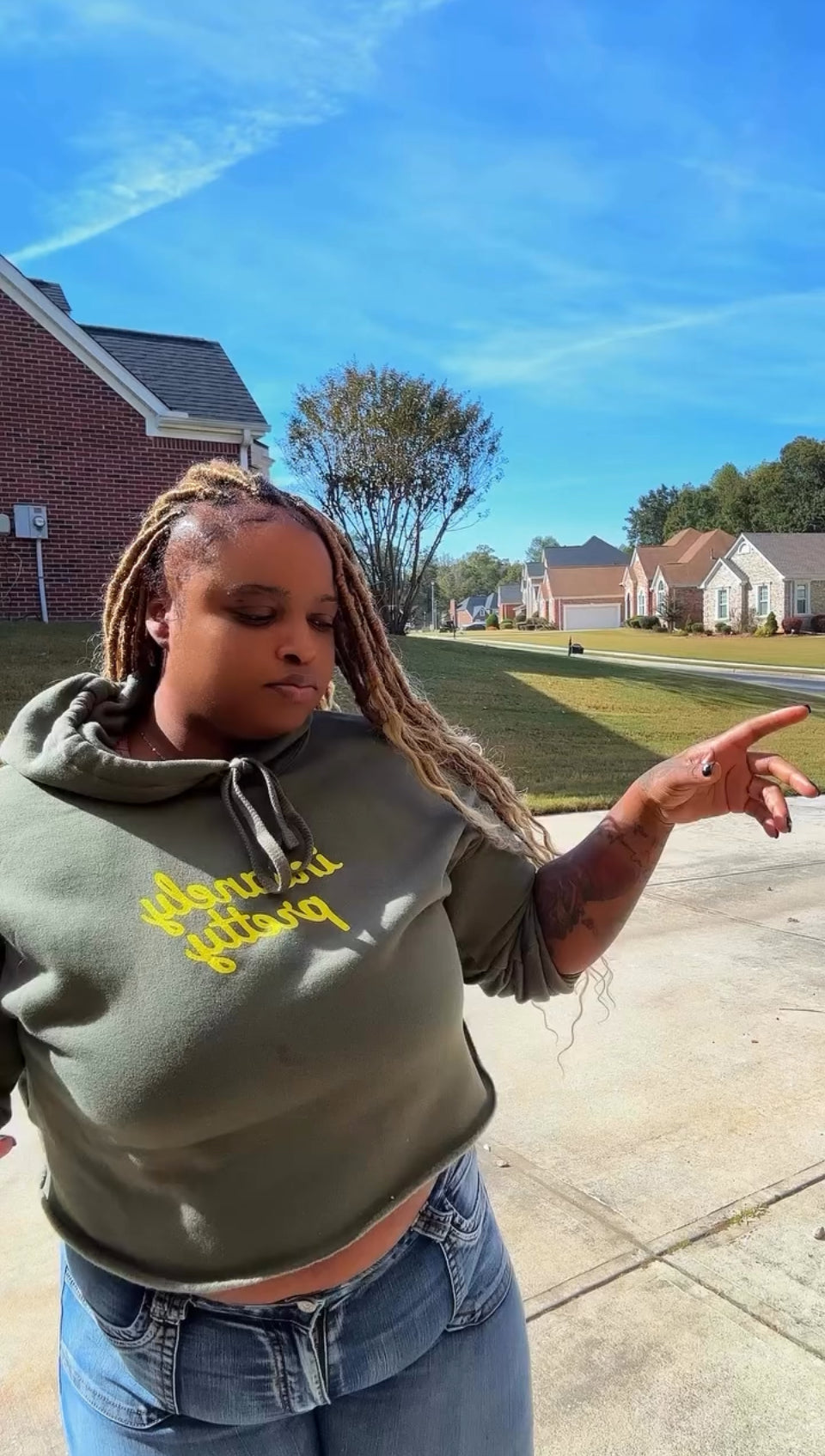 Insanely Pretty Crop Hoodie (Yellow Logo)