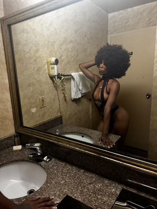 European and American Sexy Strap Neck Splicing Hollow Out Exposed Back Sexy Body Suit