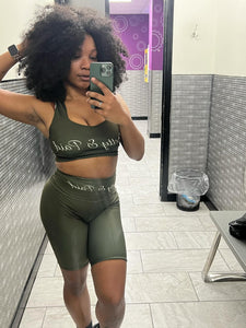 Pretty & Paid Biker Shorts “Olive Green”