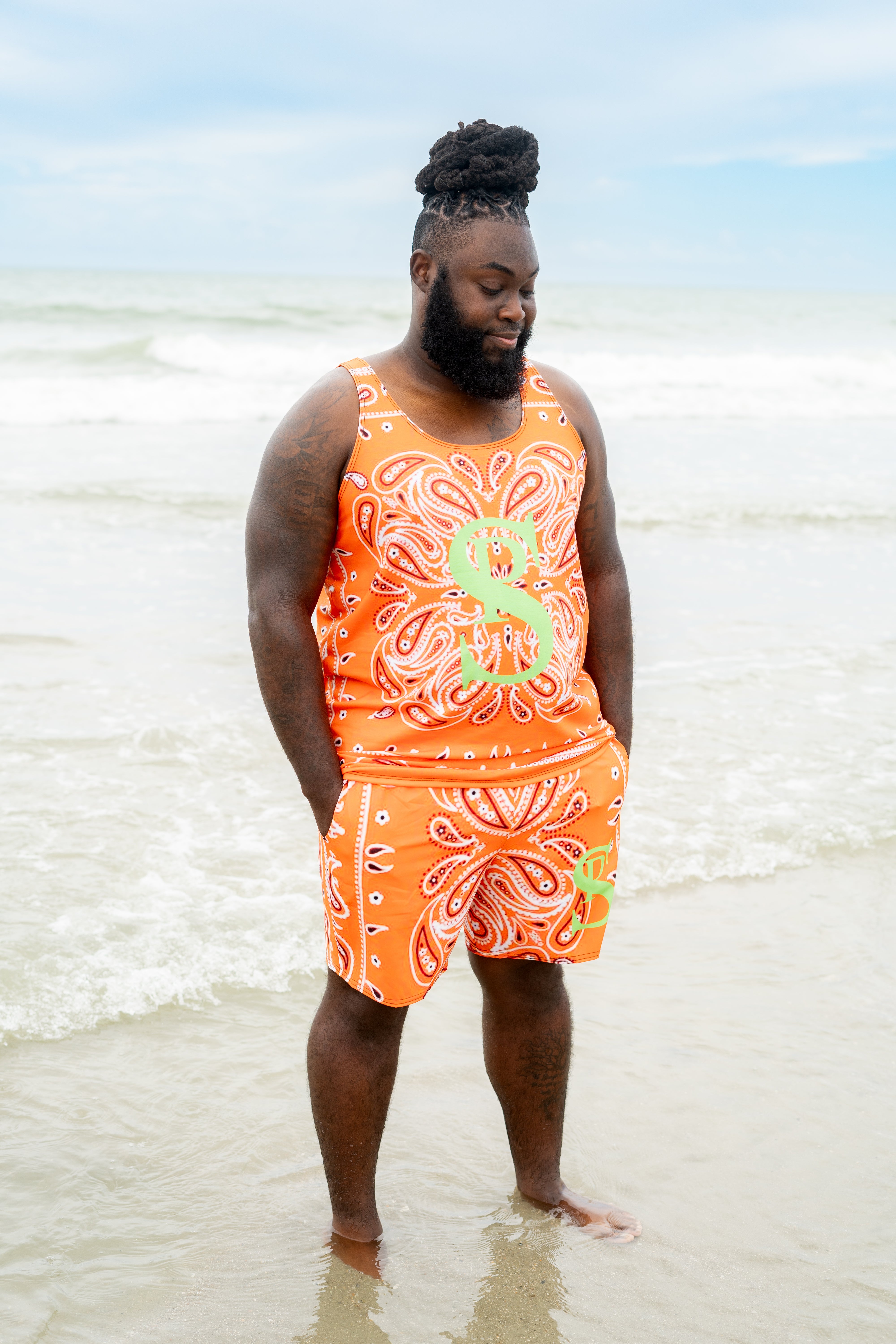 Classic Bandana Swimming Trunks "Miami Hurricanes"