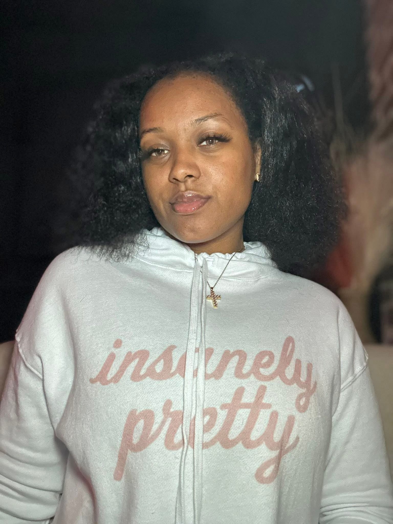 Insanely Pretty Crop Hoodie (Pink Logo)