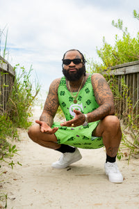 Classic Bandana Swimming Trunks "North Texas Mean Green"