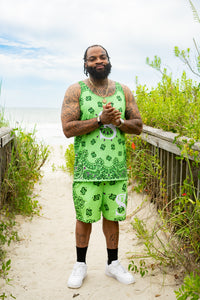 Classic Bandana Swimming Trunks "North Texas Mean Green"