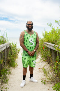 Classic Bandana Swimming Trunks "North Texas Mean Green"