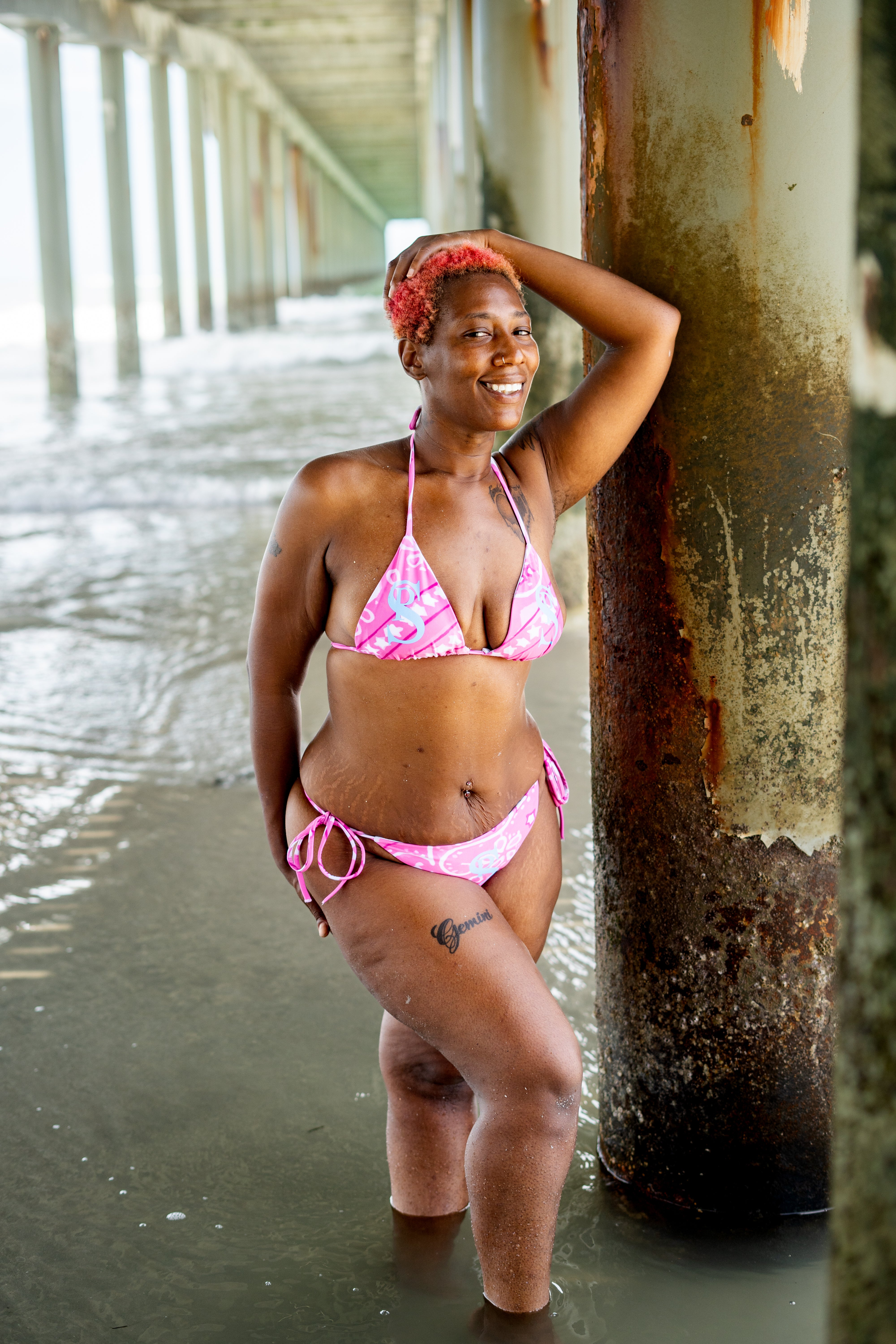 Classic Bandana Bikini "Pink Glacier"
