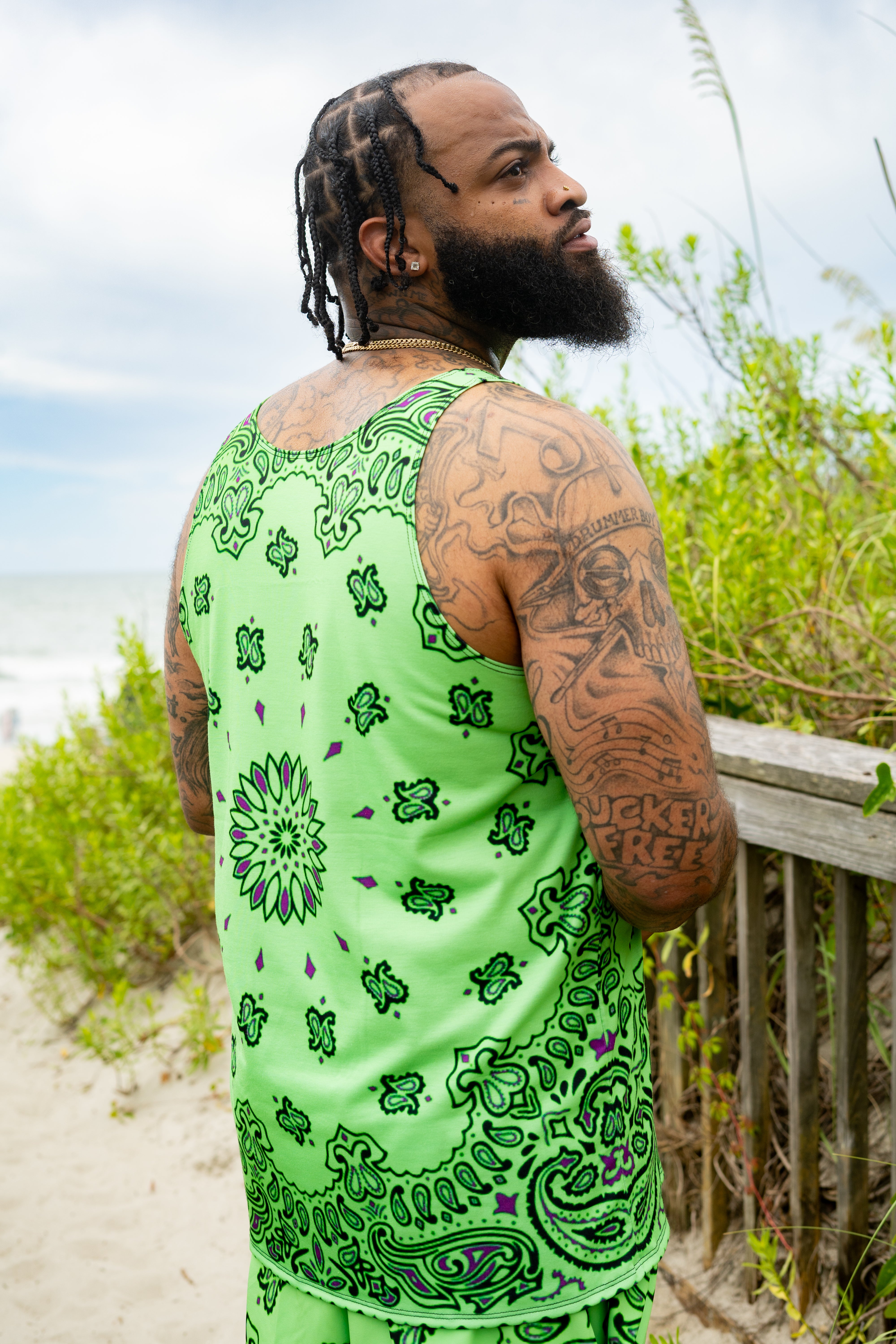 Classic Bandana Swimming Trunks "North Texas Mean Green"