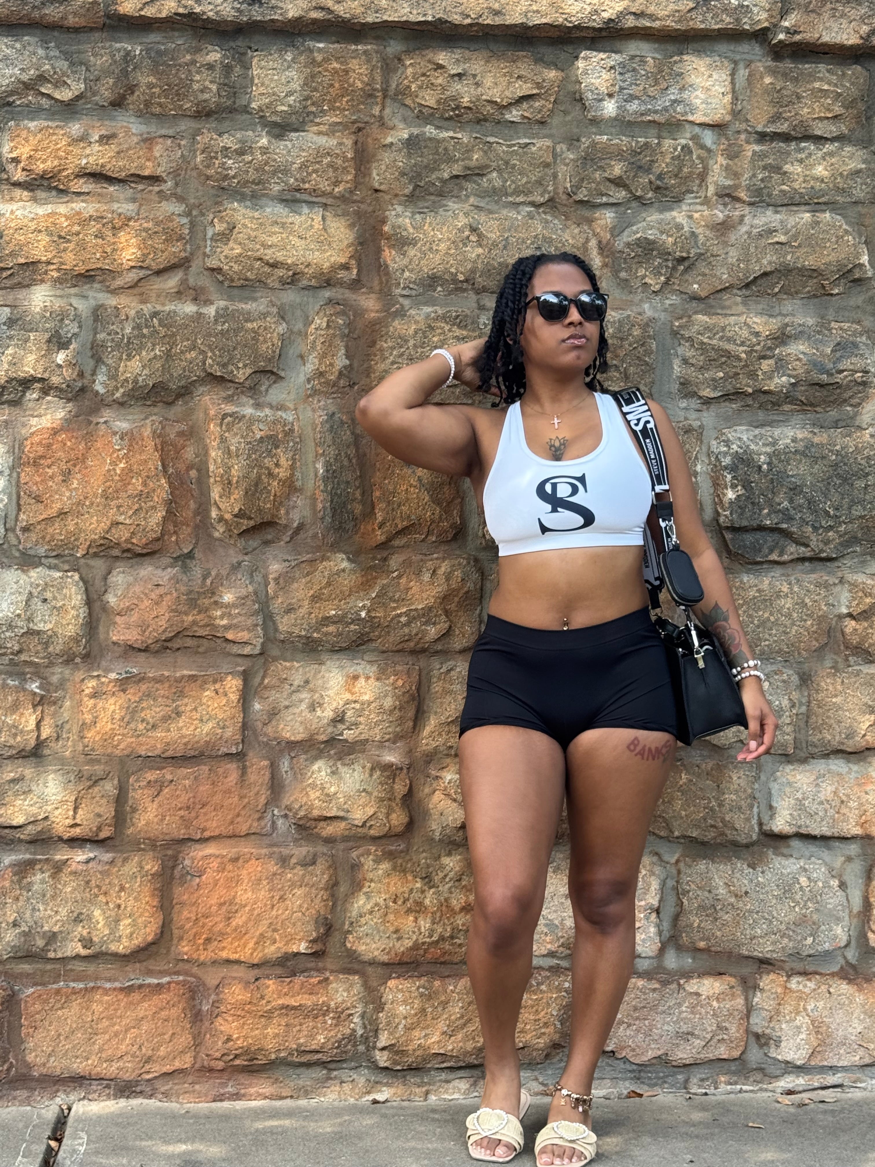 Insanely Pretty Sports Bra (Thong Set) "White"