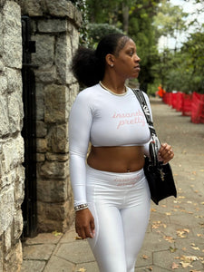 Long Sleeve Crop Top "White"