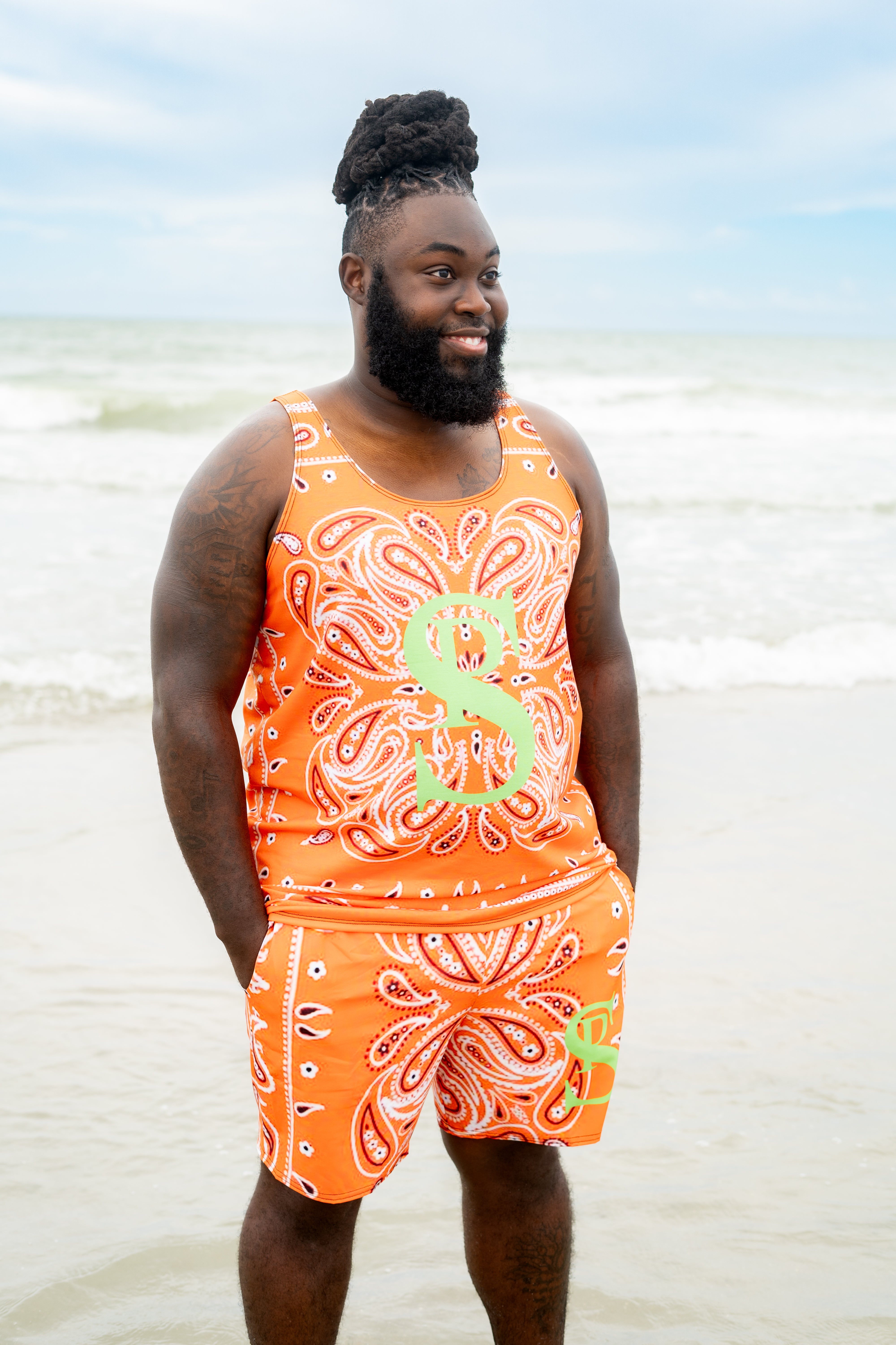 Classic Bandana Swimming Trunks "Miami Hurricanes"
