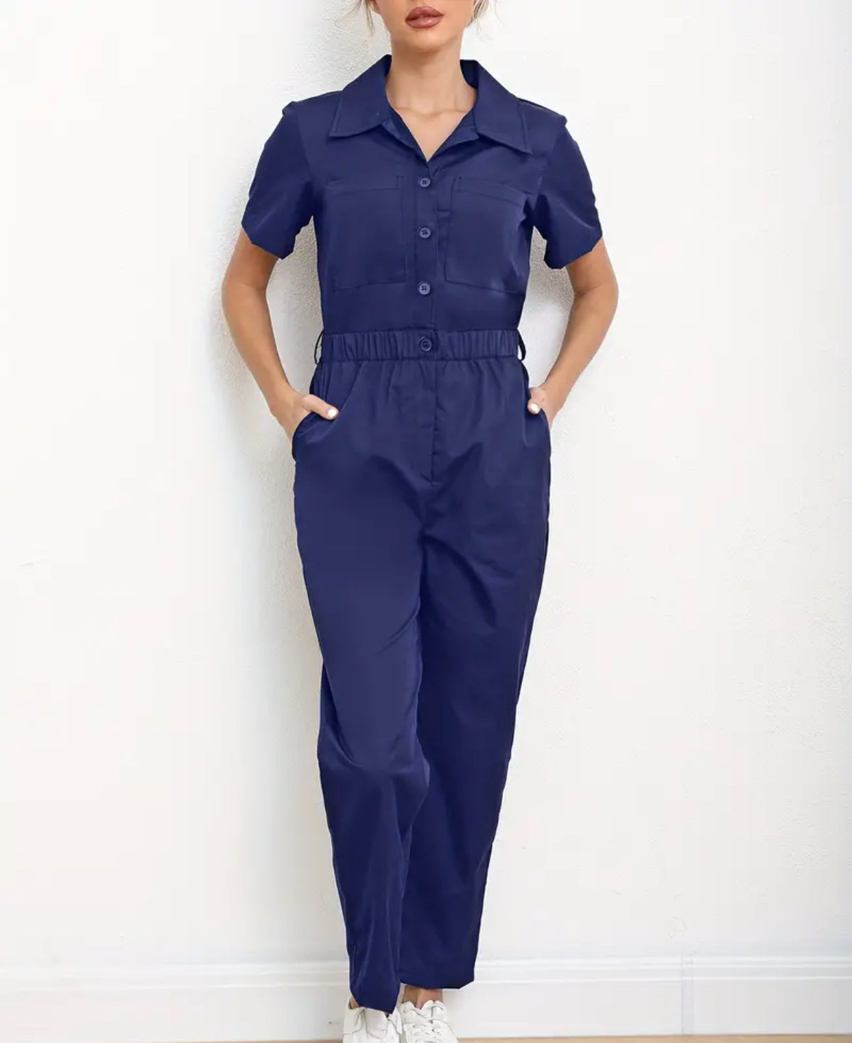 Button Front Jumpsuit