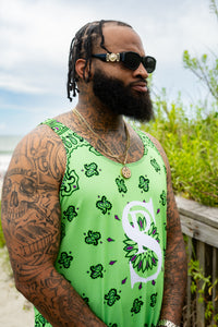 Classic Bandana Swimming Trunks "North Texas Mean Green"