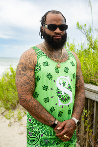 Classic Bandana Swimming Trunks "North Texas Mean Green"