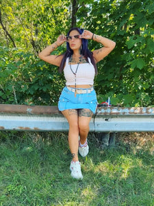Denim Mini Skirts