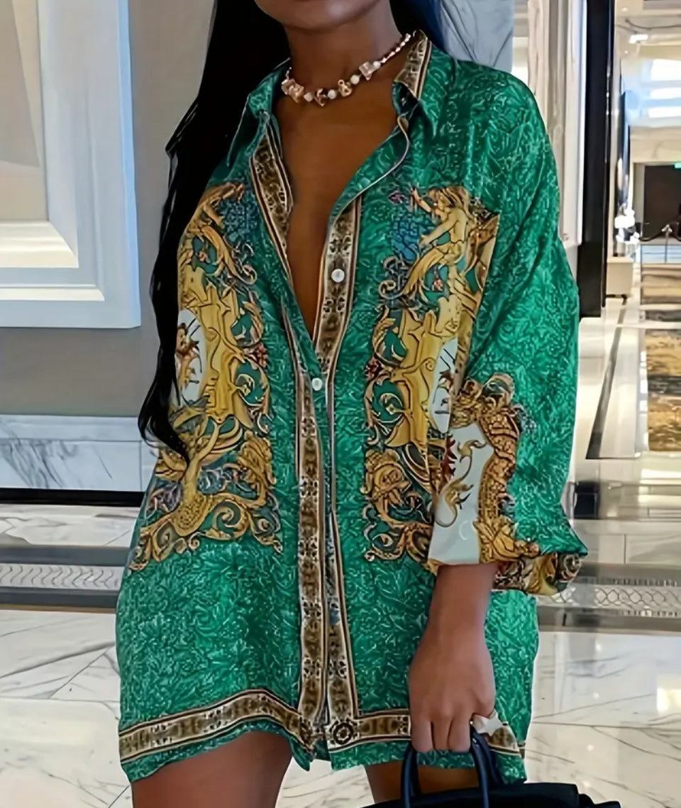 Floral Print Long Sleeve Dress