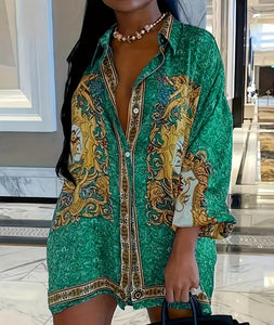 Floral Print Long Sleeve Dress
