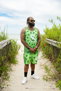 Classic Bandana Swimming Trunks "North Texas Mean Green"
