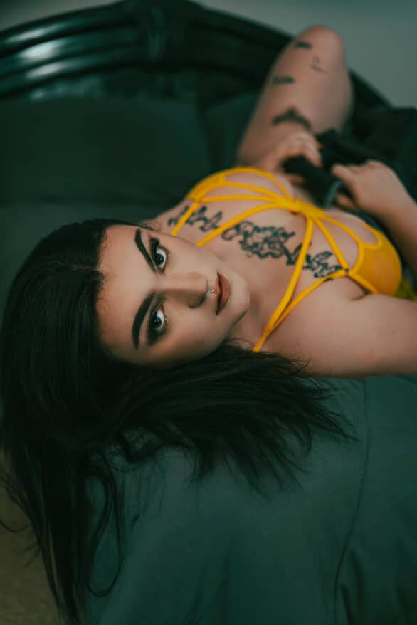 Cut Out Push Up Bra & Asymmetric Panties & Garter Belt