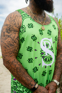 Classic Bandana Swimming Trunks "North Texas Mean Green"