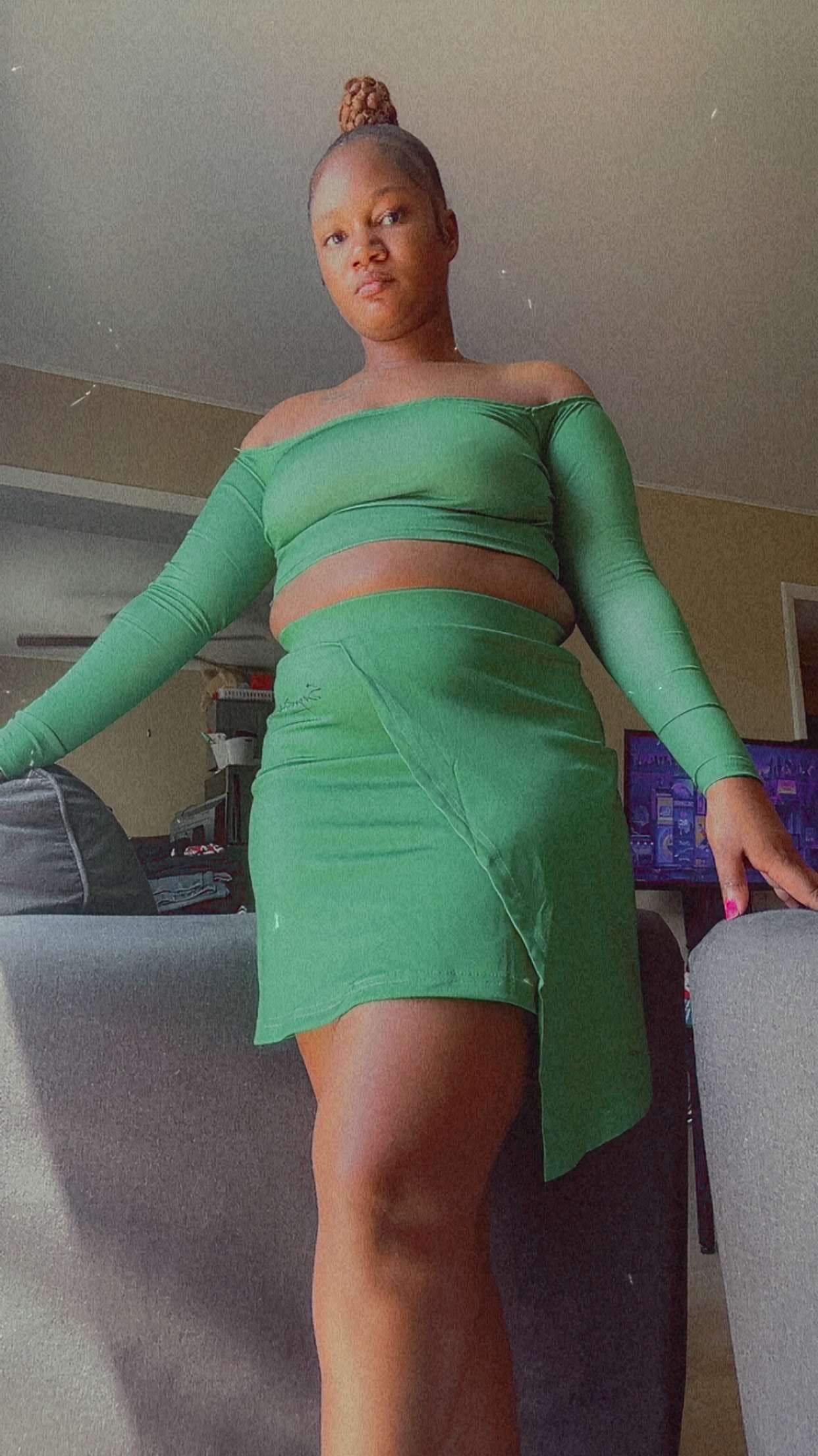 Off Shoulder Top With Skirt