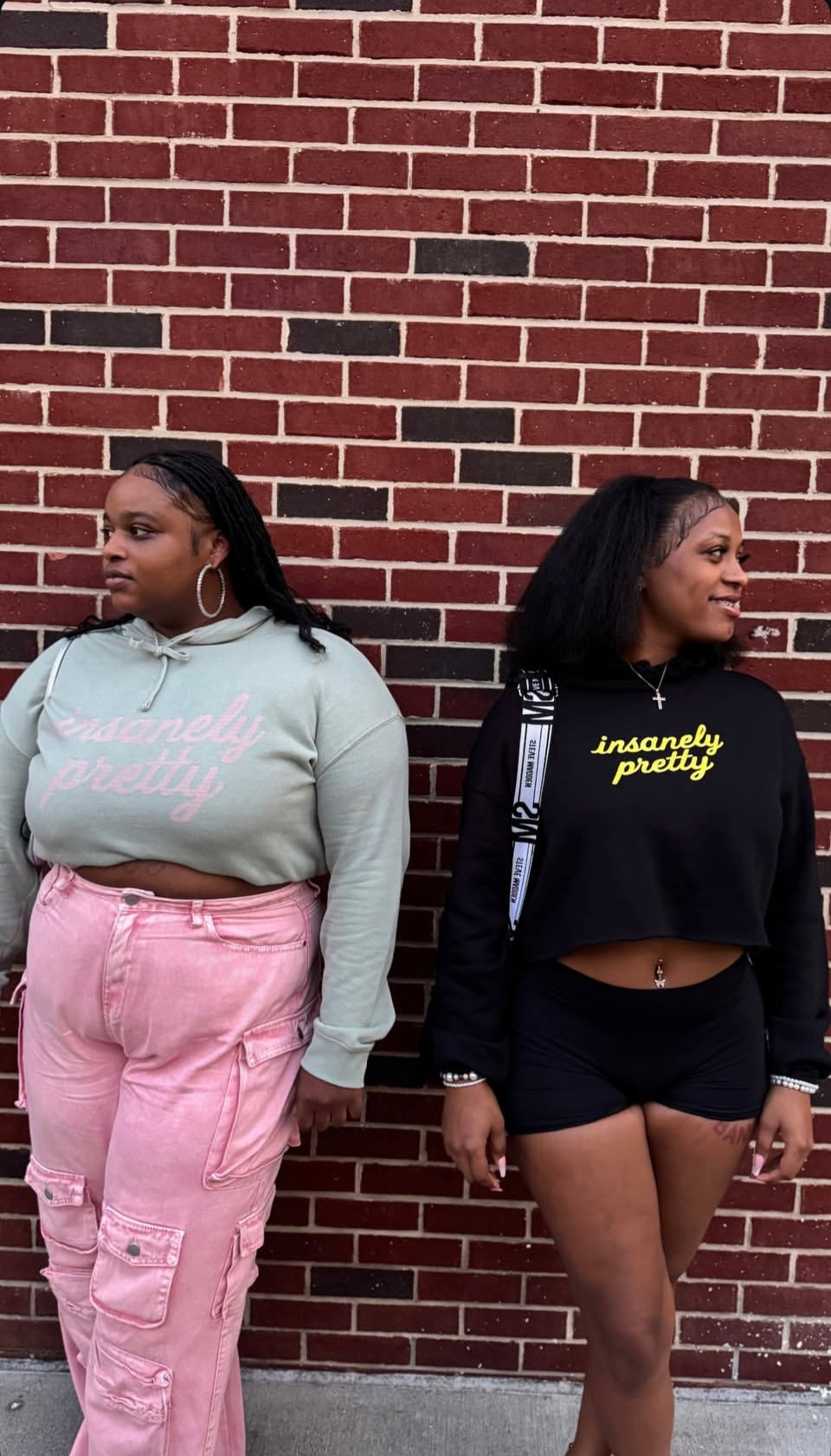 Insanely Pretty Crop Hoodie (Pink Logo)