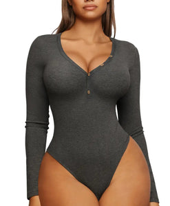 Women's Long Sleeve V-Neck Bodysuit