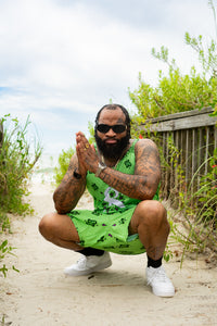 Classic Bandana Swimming Trunks "North Texas Mean Green"