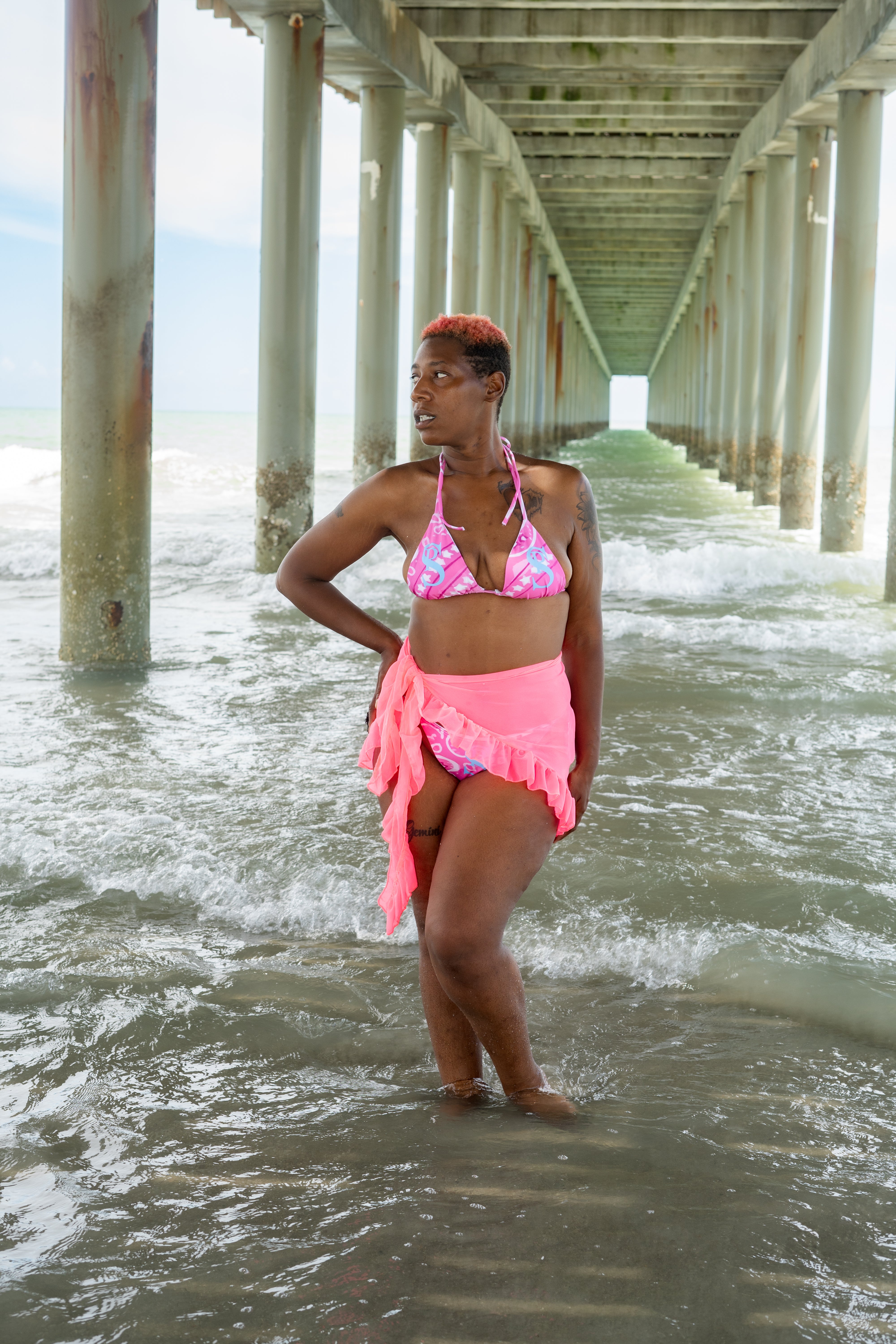 Classic Bandana Bikini "Pink Glacier"