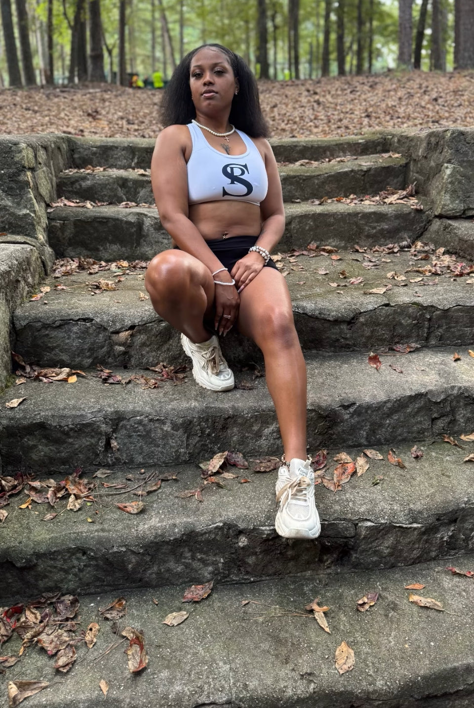 Insanely Pretty Sports Bra (Thong Set) "White"