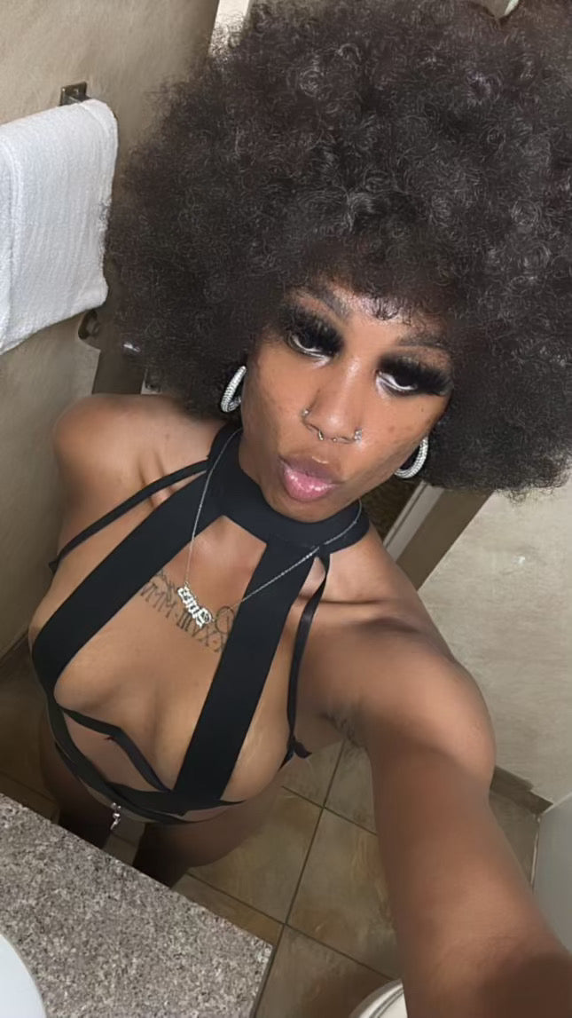 European and American Sexy Strap Neck Splicing Hollow Out Exposed Back Sexy Body Suit