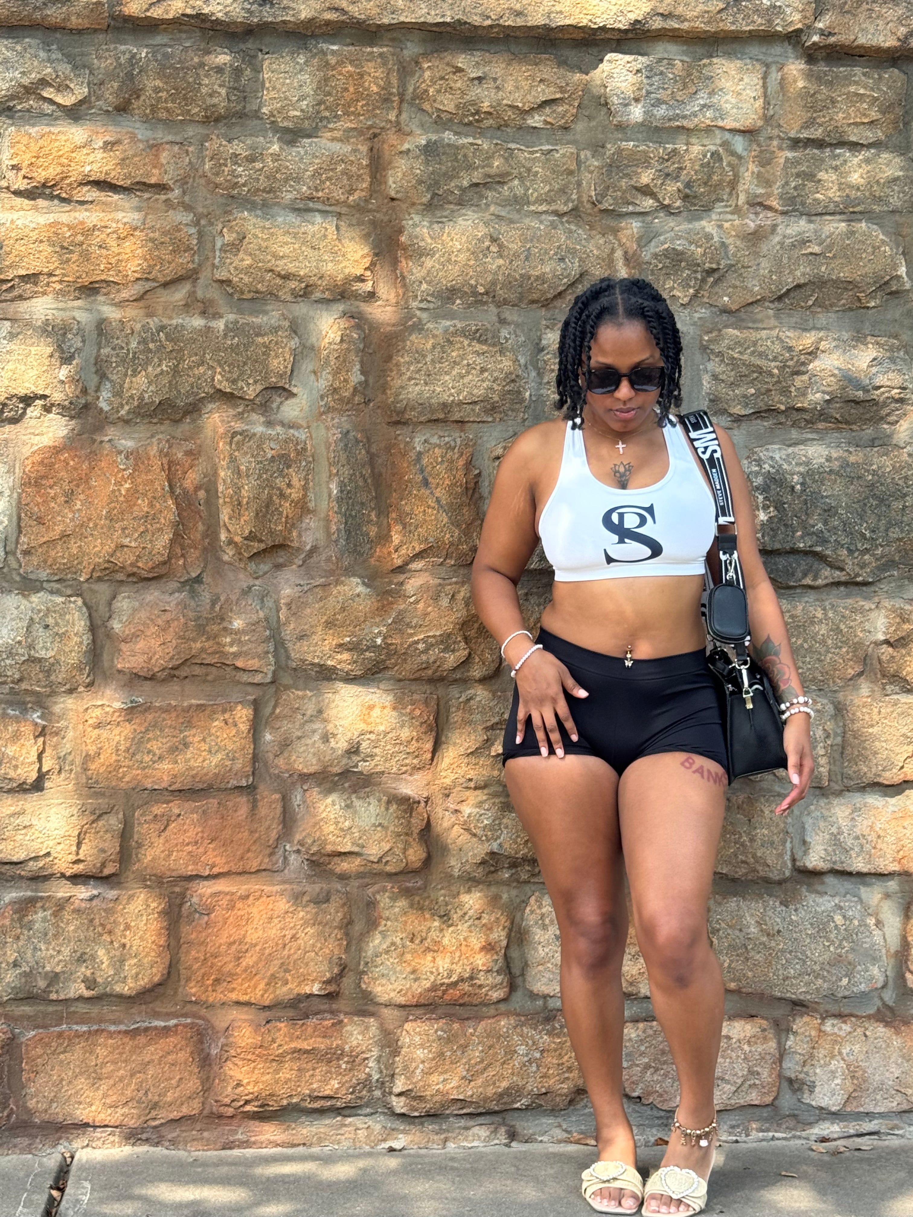 Insanely Pretty Sports Bra (Thong Set) "White"