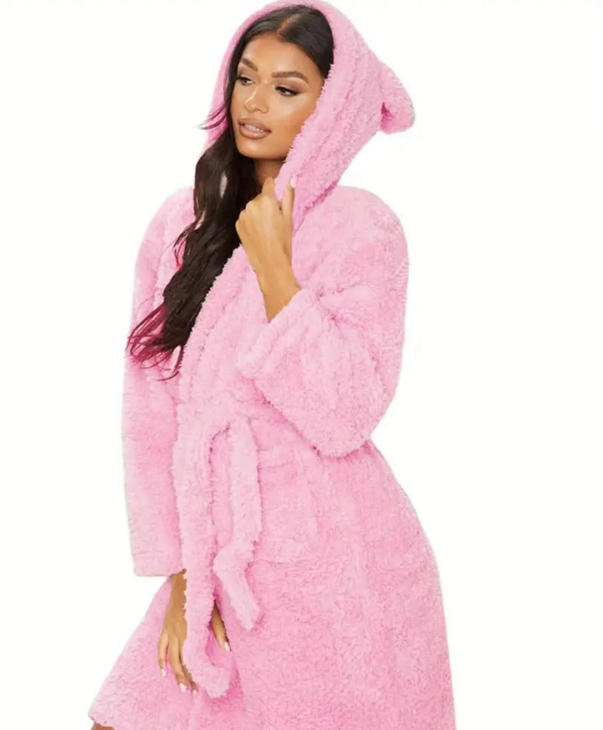 Cozy Plush Women's Hooded Robe