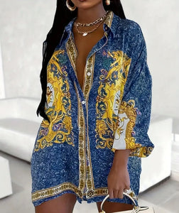 Floral Print Long Sleeve Dress