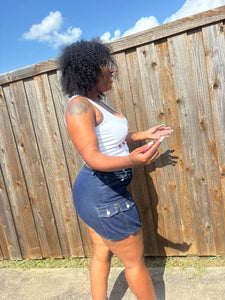 Cheer Shorts Crop Top “White”