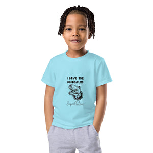 I Love The Dinosaurs Kids Tee "Blizzard Blue"