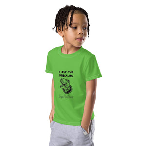 I Love The Dinosaurs Kids Tee "Kelly Green"