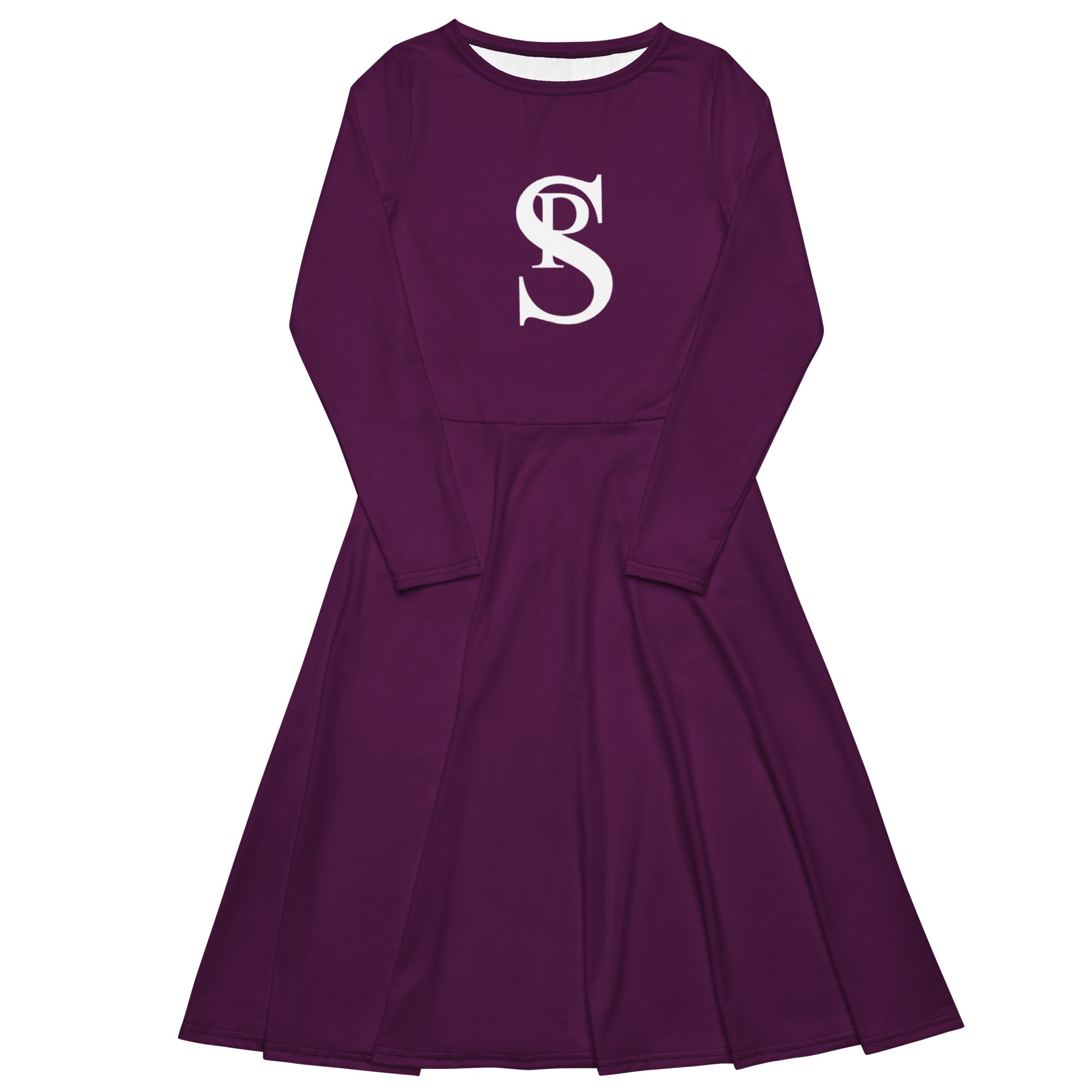 Long Sleeve Midi Dress "Tyrian Purple"