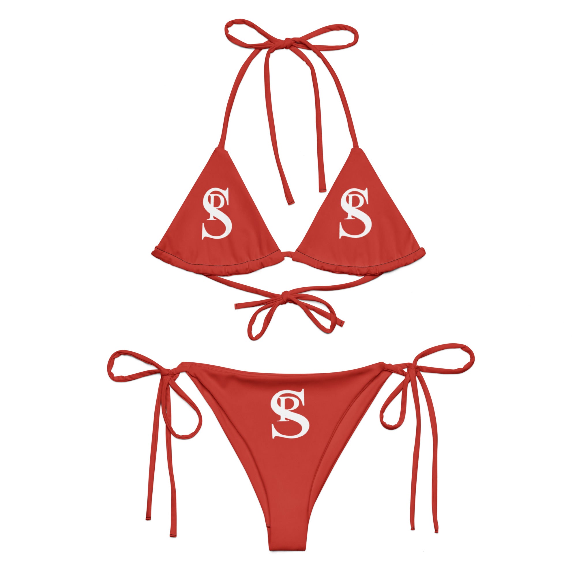 Triangle String Bikini Set “Davidson Red”