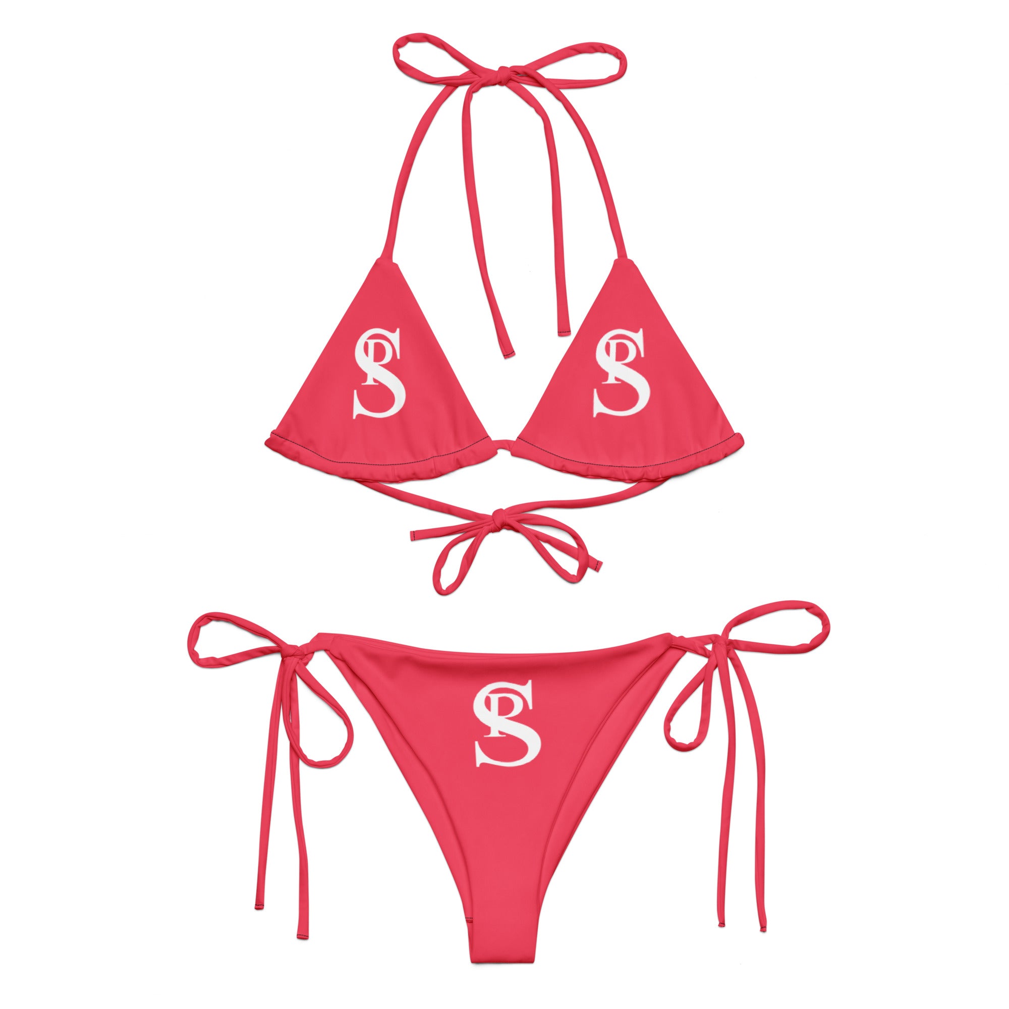 Triangle String Bikini Set “Radical Red”