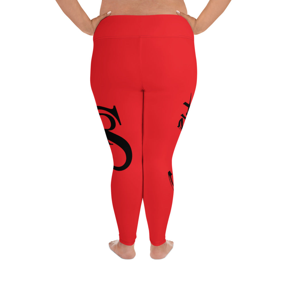 Leggings (Plus Size) "Red & Black"