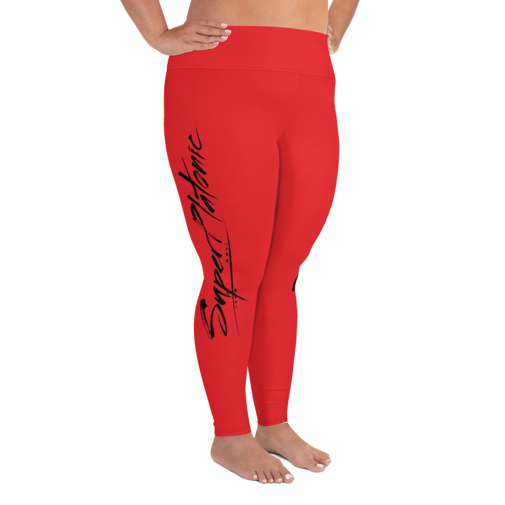 Leggings (Plus Size) "Red & Black"