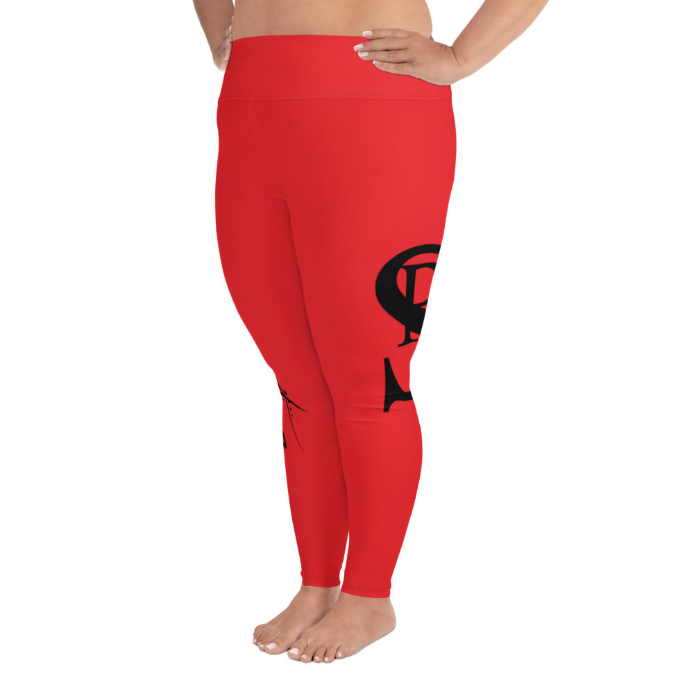 Leggings (Plus Size) "Red & Black"