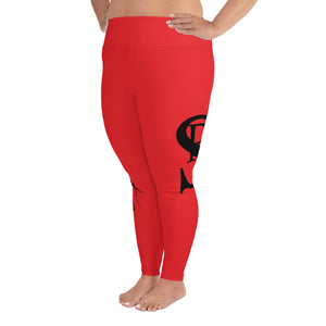 Leggings (Plus Size) "Red & Black"