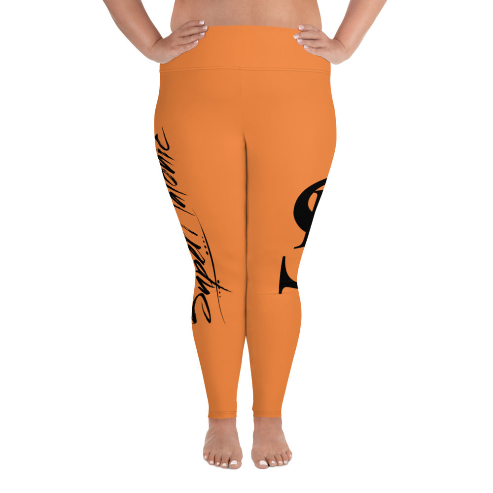 Leggings (Plus Size) "Orange & Black"