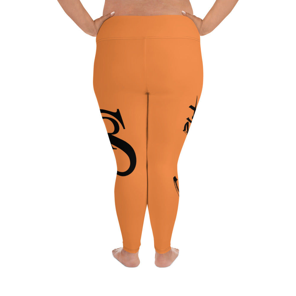 Leggings (Plus Size) "Orange & Black"