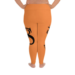 Leggings (Plus Size) "Orange & Black"