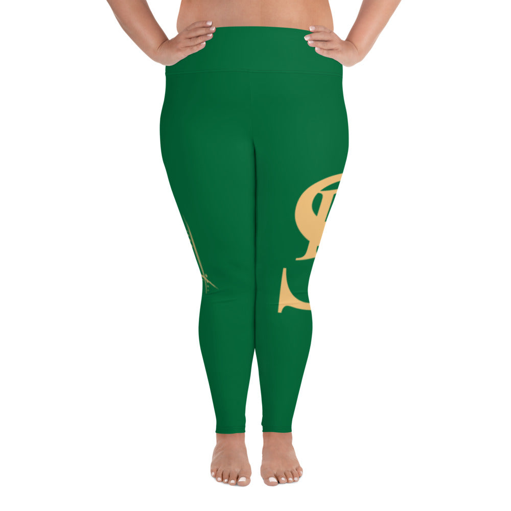 Leggings (Plus Size) "Green & Gold"