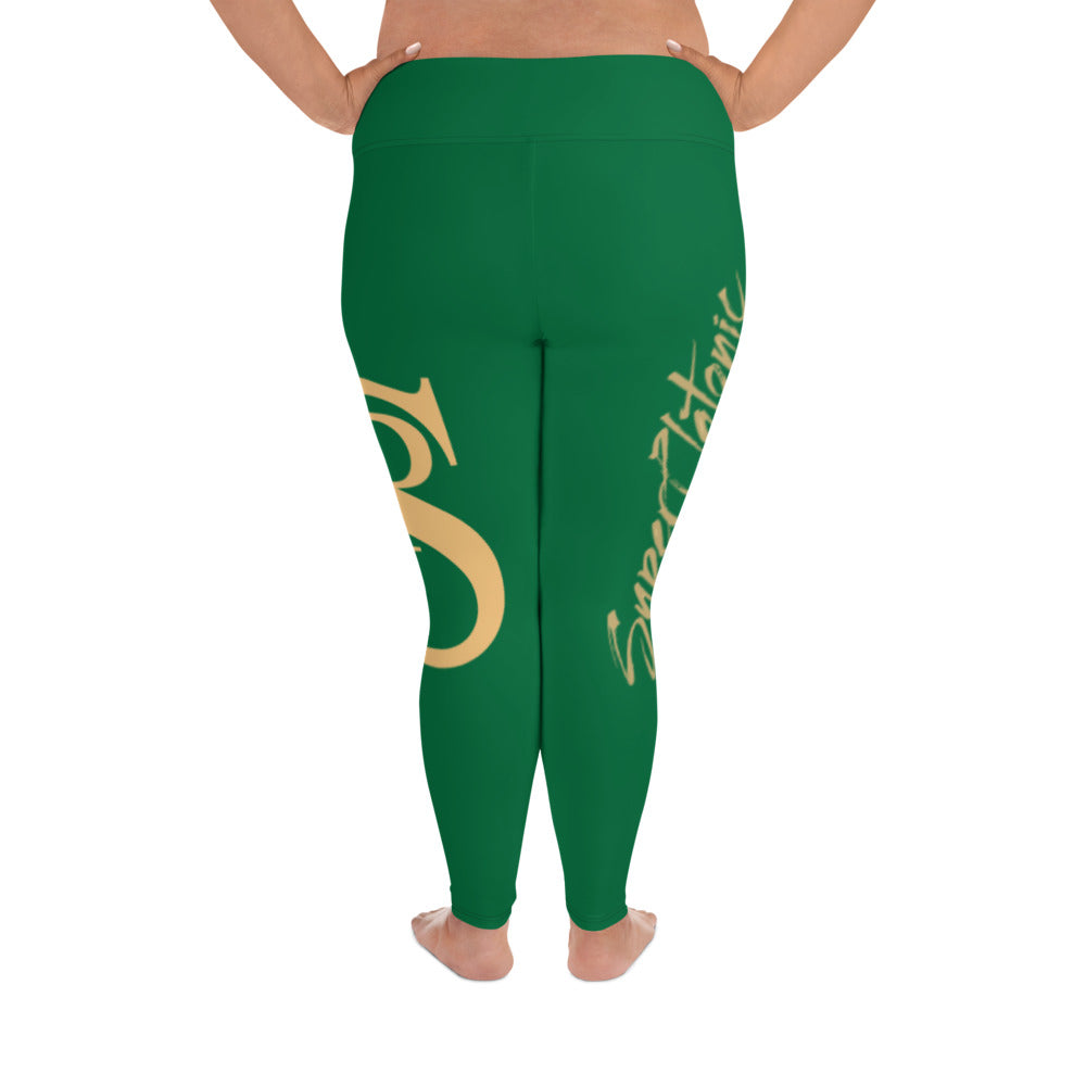 Leggings (Plus Size) "Green & Gold"